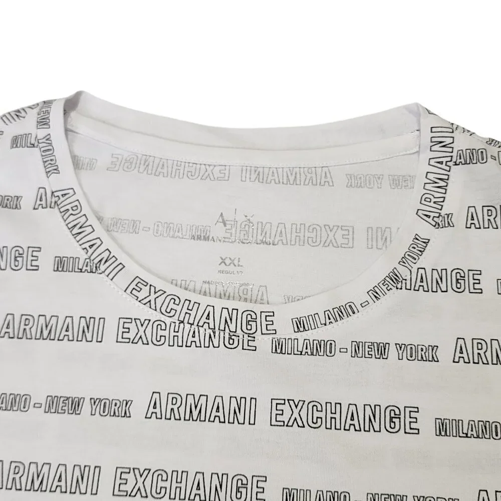Armani Exchange Men's T-Shirt Short Sleeve Disinger‎ Milano NY White XXL